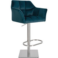 BARHOCKER Damaskus E Samt grün - Edelstahlfarben/Grün, Textil/Metall (64/110/48cm) - TPFLiving