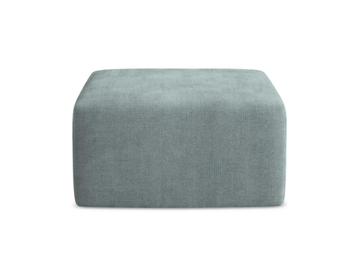 POUF Strukturstoff Blau - Blaugrau/Schwarz, Holzwerkstoff/Kunststoff (75/37/75cm) - Makamii
