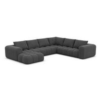 WOHNLANDSCHAFT Casaluna U-Form Anthrazit Strukturstoff - Anthrazit, Kunststoff (338/88/267cm)