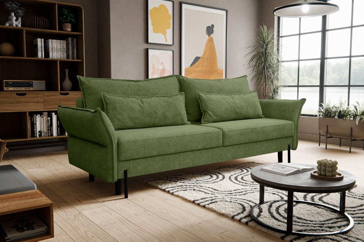 SCHLAFSOFA Volio mit Bettzeugcontainer Grün - Grün, Holz/Textil (239/91/96cm) - Kaiser Möbel