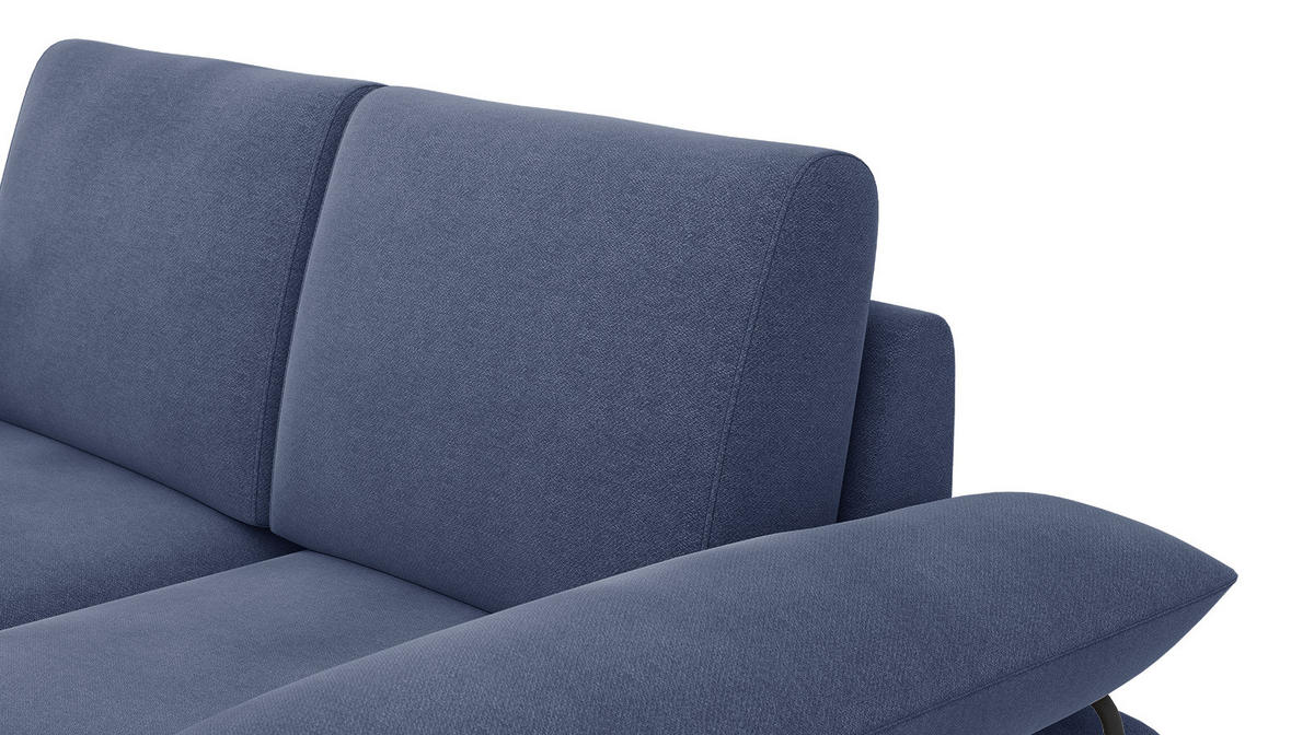 SOFA LORI 2-Sitzer, blau - Blau/Schwarz, Holzwerkstoff/Textil (185/87/96cm) - Courtois Laville