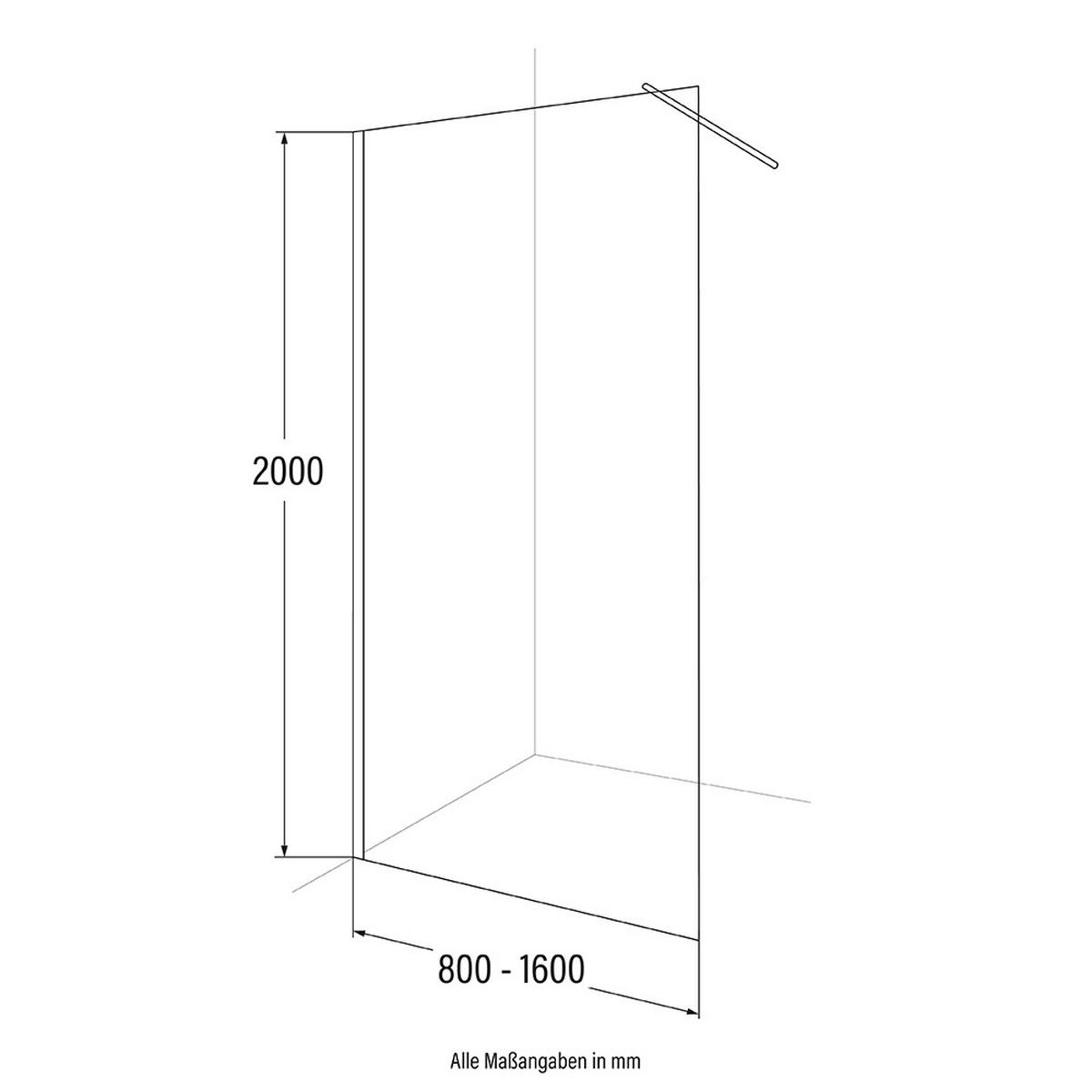 DUSCHABTRENNUNG BAKI - 140 x 200 cm - Schwarz, Glas/Metall (140/200cm) - Home Deluxe