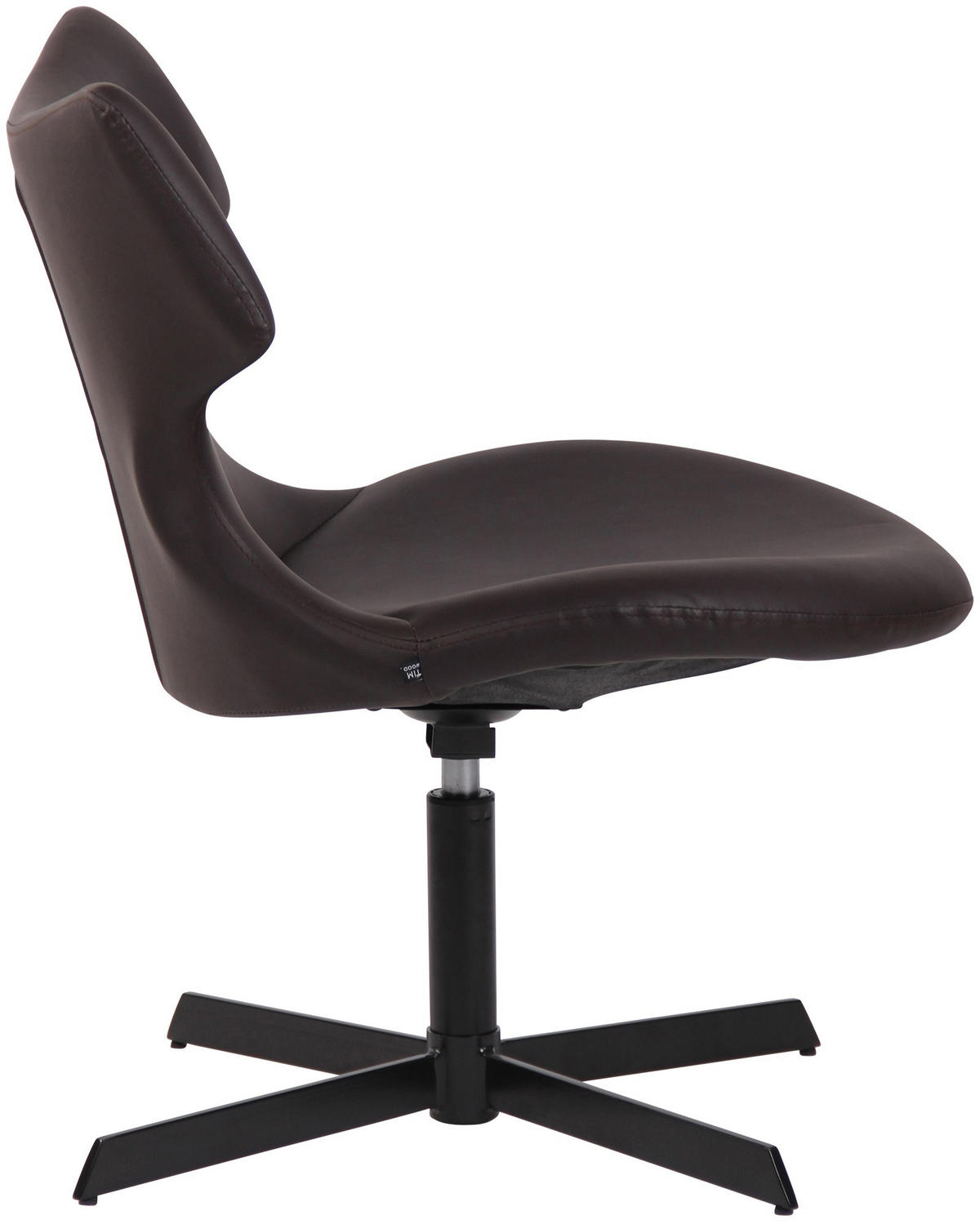 DREHSTUHL Lederlook braun - Schwarz/Braun, Textil/Metall (65/79/69cm) - CLP