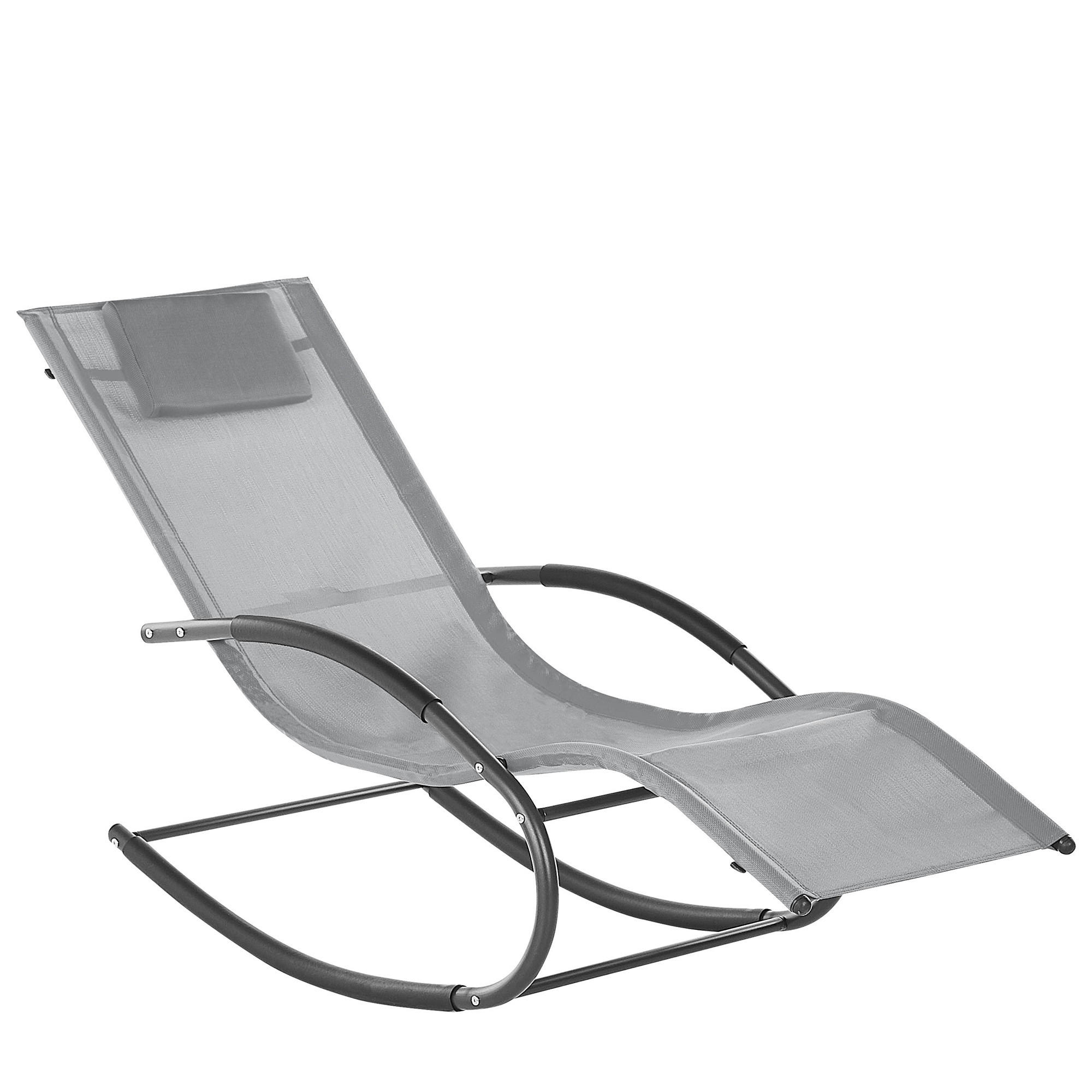 GARTENLIEGE Schaukelfunktion hellgrau Carano II - Hellgrau, Metall (60/90/155cm) - Beliani