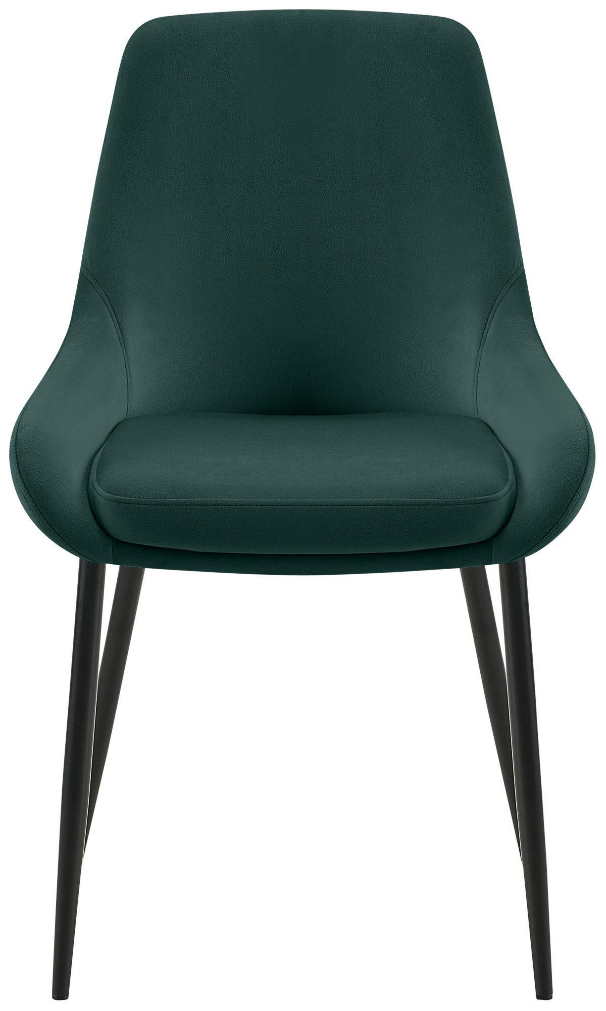 ESSZIMMERSTUHL 2er Set Samt Grün - Schwarz/Grün, Textil (50/86/53cm) - CLP