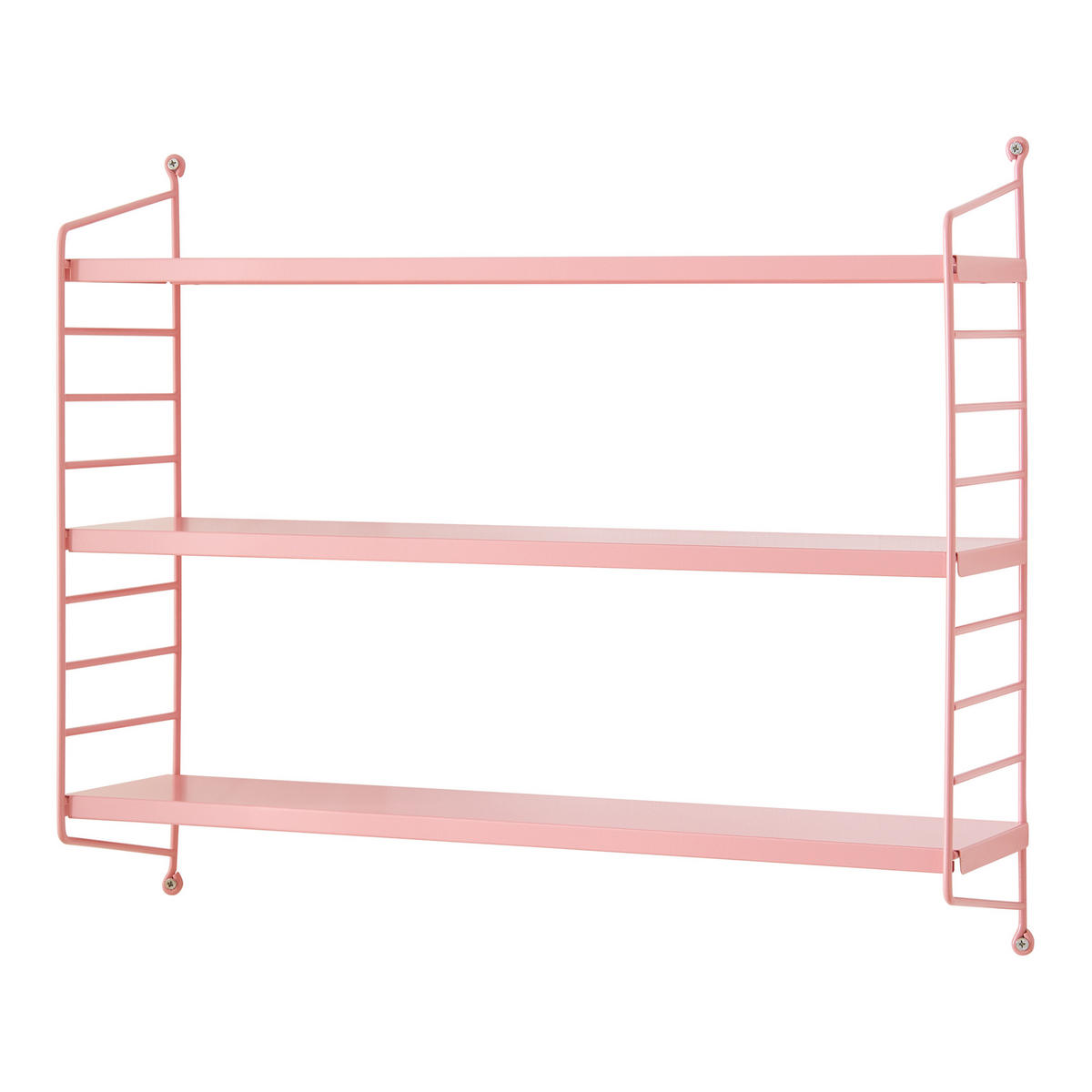 NÁSTĚNNÁ POLICE Strängnäs modular - růžová, kov (60/50/15cm) - [en.casa]