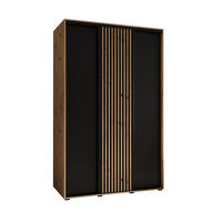 SCHWEBETÜRENSCHRANK 235,2/150/60 3-türig - Schwarz/Eiche Artisan, Holz/Metall (150/235/60cm) - Abiks Möbel