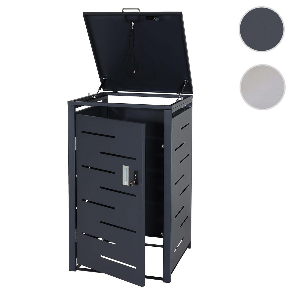 MÜLLTONNENBOX 1er 103x60x62cm erweiterbar Anthrazit - Anthrazit, Metall (60/103/62cm) - PROREGAL