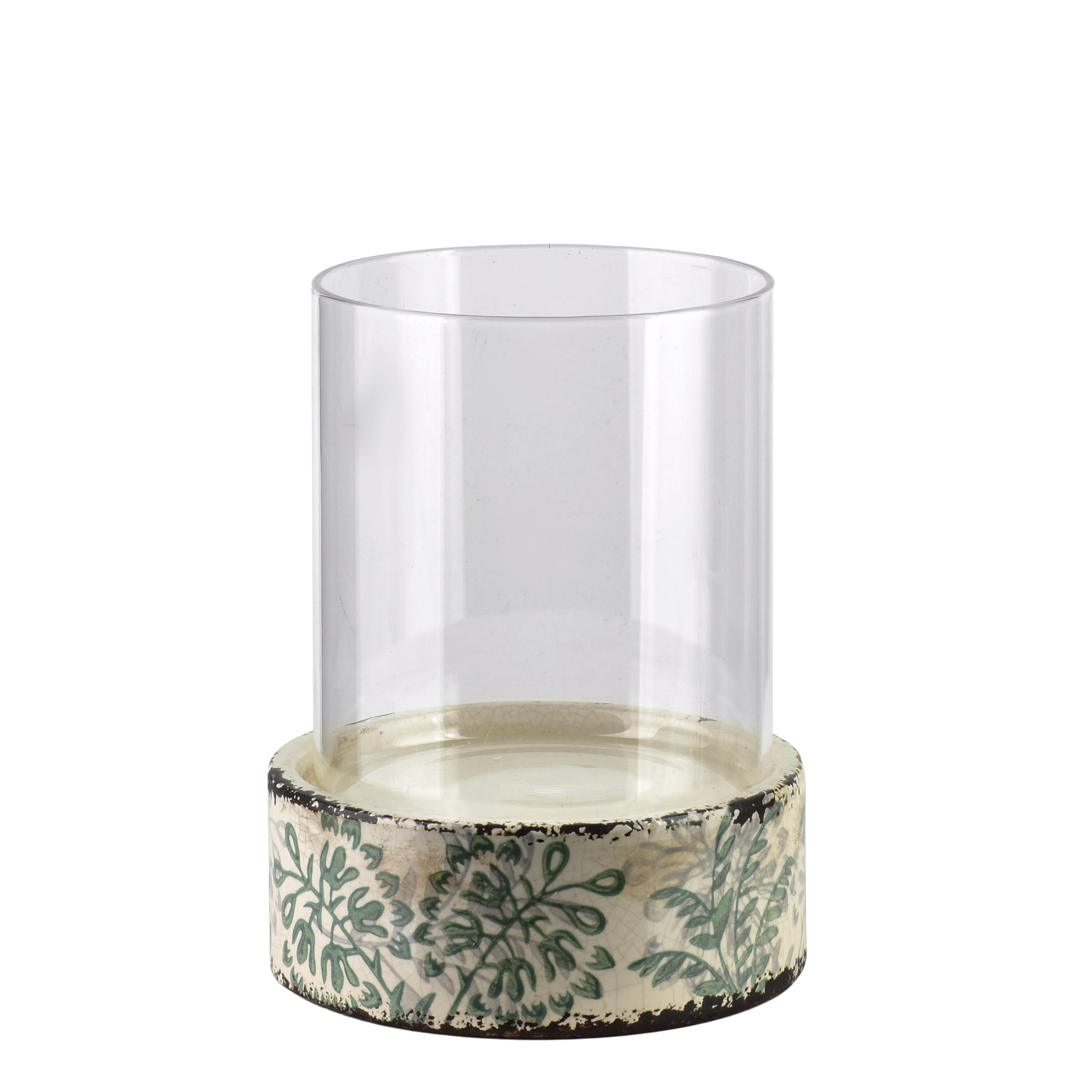 SVIETNIK Crocket, sklo, keramika, zelená, 14/14/14 cm - zelená, keramika (14cm) - Mondex
