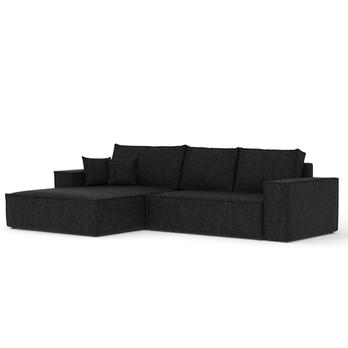 ECKSOFA TAURI mit Schlaffunktion Schwarz im Neve Stoff - Schwarz, Holz/Holzwerkstoff (294/185cm) - AltaBeds