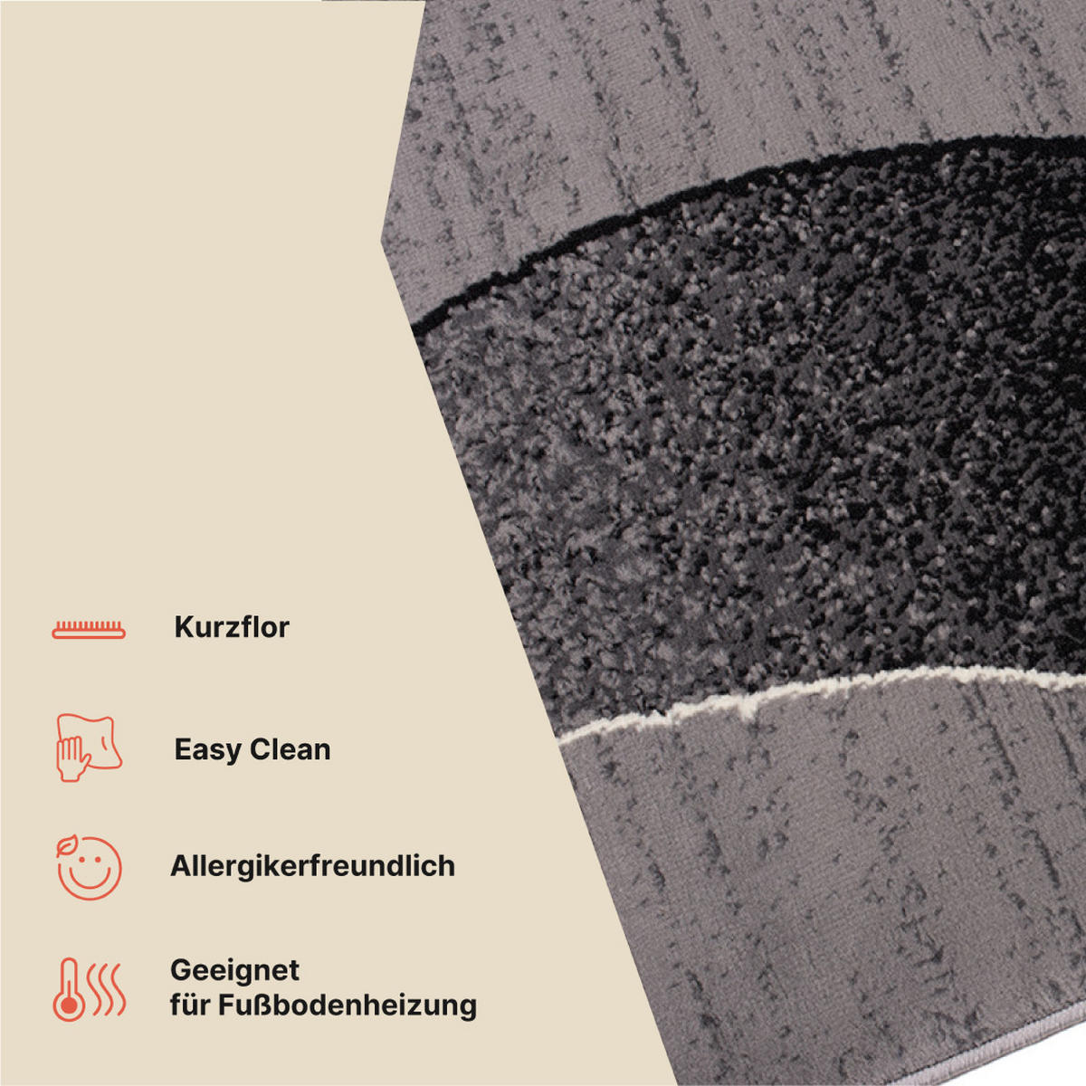 TEPPICH DREAM Grau 200/300 cm - Grau, Textil (200/300cm) - Tapiso