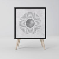 SIDEBOARD SOLID CIRCLES, Schwarz, 57,5x42x77,5 cm, Schräge Buchenholzfüße - Buchefarben/Multicolor, Holzwerkstoff/Buchenholz (57.5/77.5/42cm) - SpaceRebels