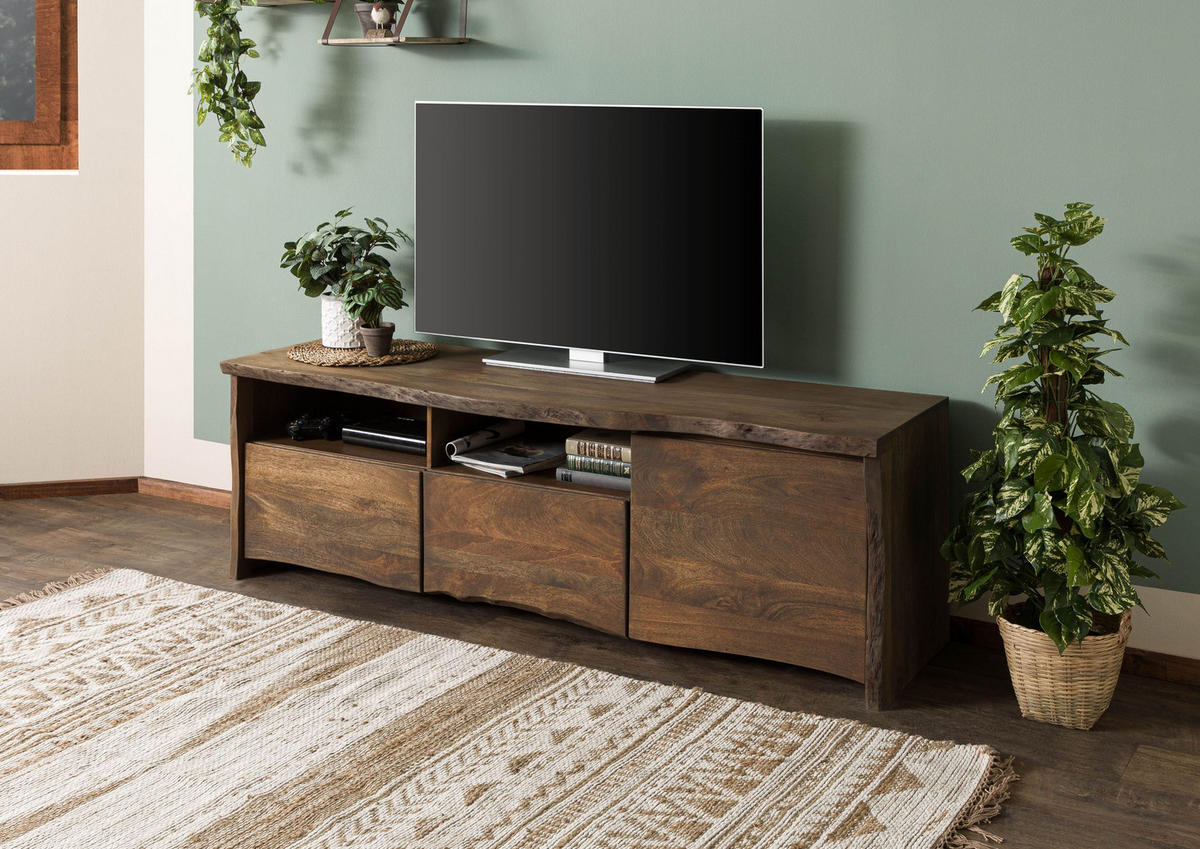 TV-BOARD Mango 178x48x58 braun geölt PURE MANGO #223 - Braun, Holz (178/58/48cm) - Massivmoebel24