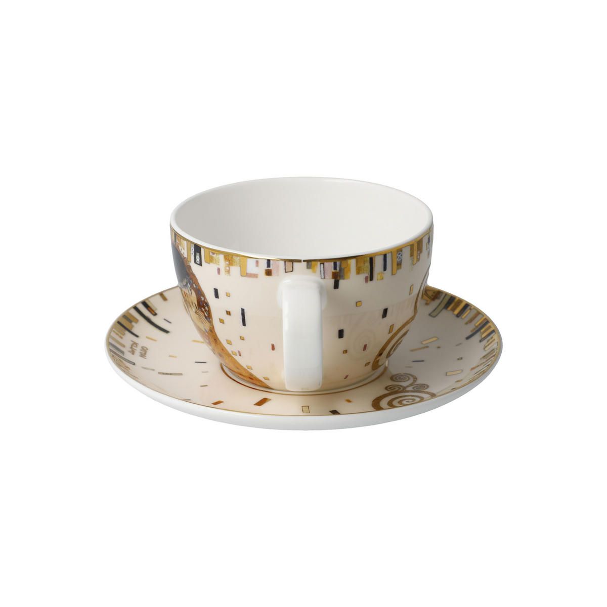 TEETASSE Gustav Klimt Der Kuss, Fine Bone China, Bunt, 250 ml - Multicolor, Keramik (0.25L) - Goebel