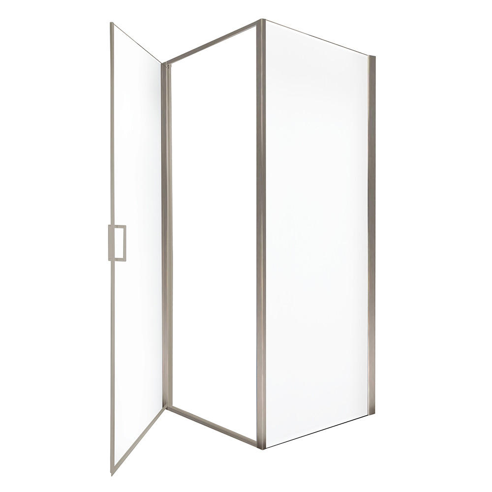DUSCHKABINE LIVIA - Silber, 90 x 90 x 195 - Chromfarben, Metall (90cm) - Home Deluxe