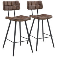 BARHOCKER Fernand Braun 2er-Set - Braun, Leder (43/95/56cm) - Happy Garden