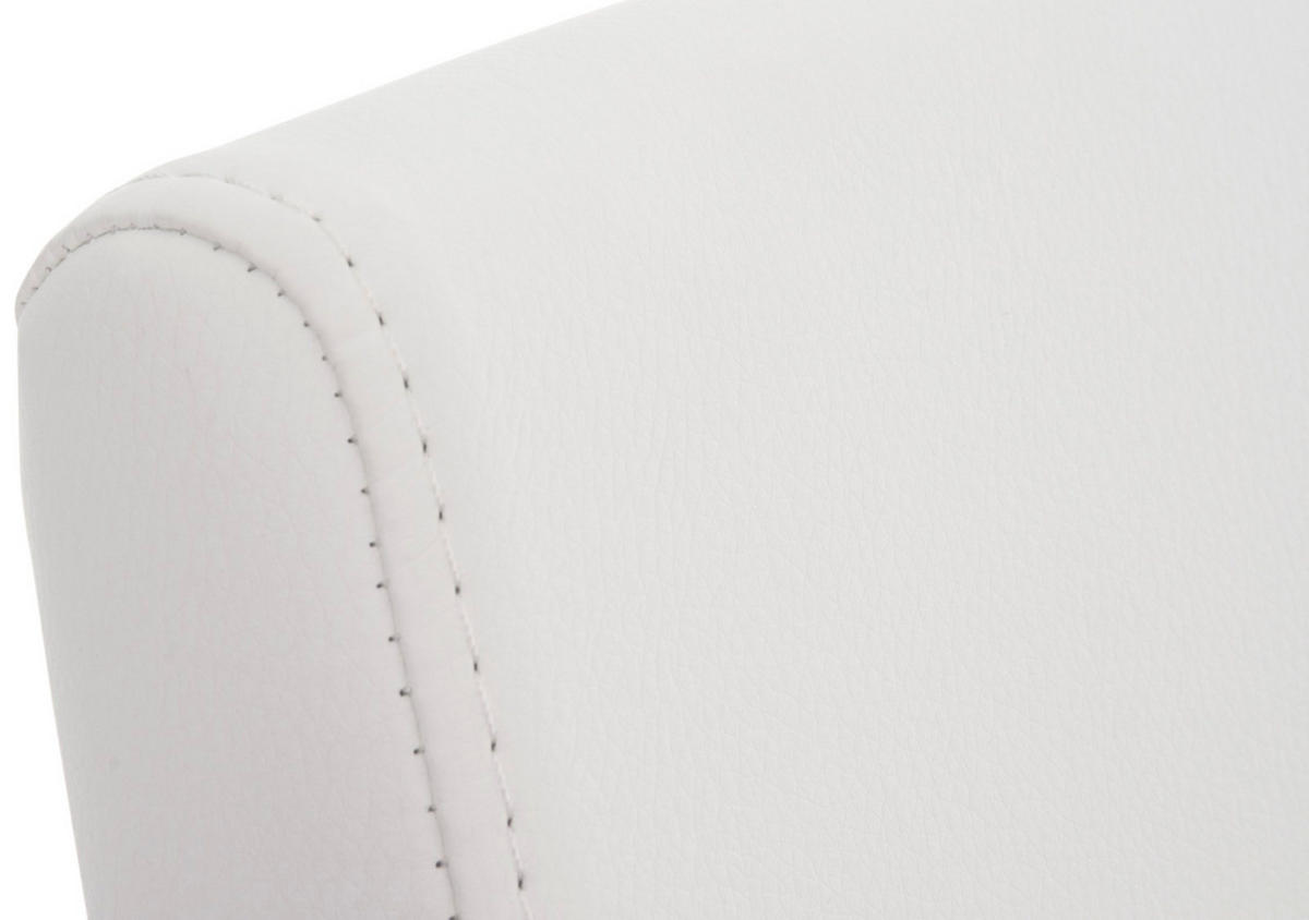 STUHL 2er Set Lederlook weiß - Edelstahlfarben/Weiß, Textil/Metall (40/88/50cm) - CLP