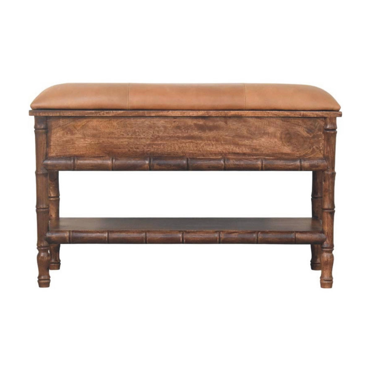 GARDEROBENBANK Roasted-Almond-Finish, 2 Schubladen, 1 offenes Regal, Braun - Braun, Holz (35/55/90cm) - Artisan Furniture