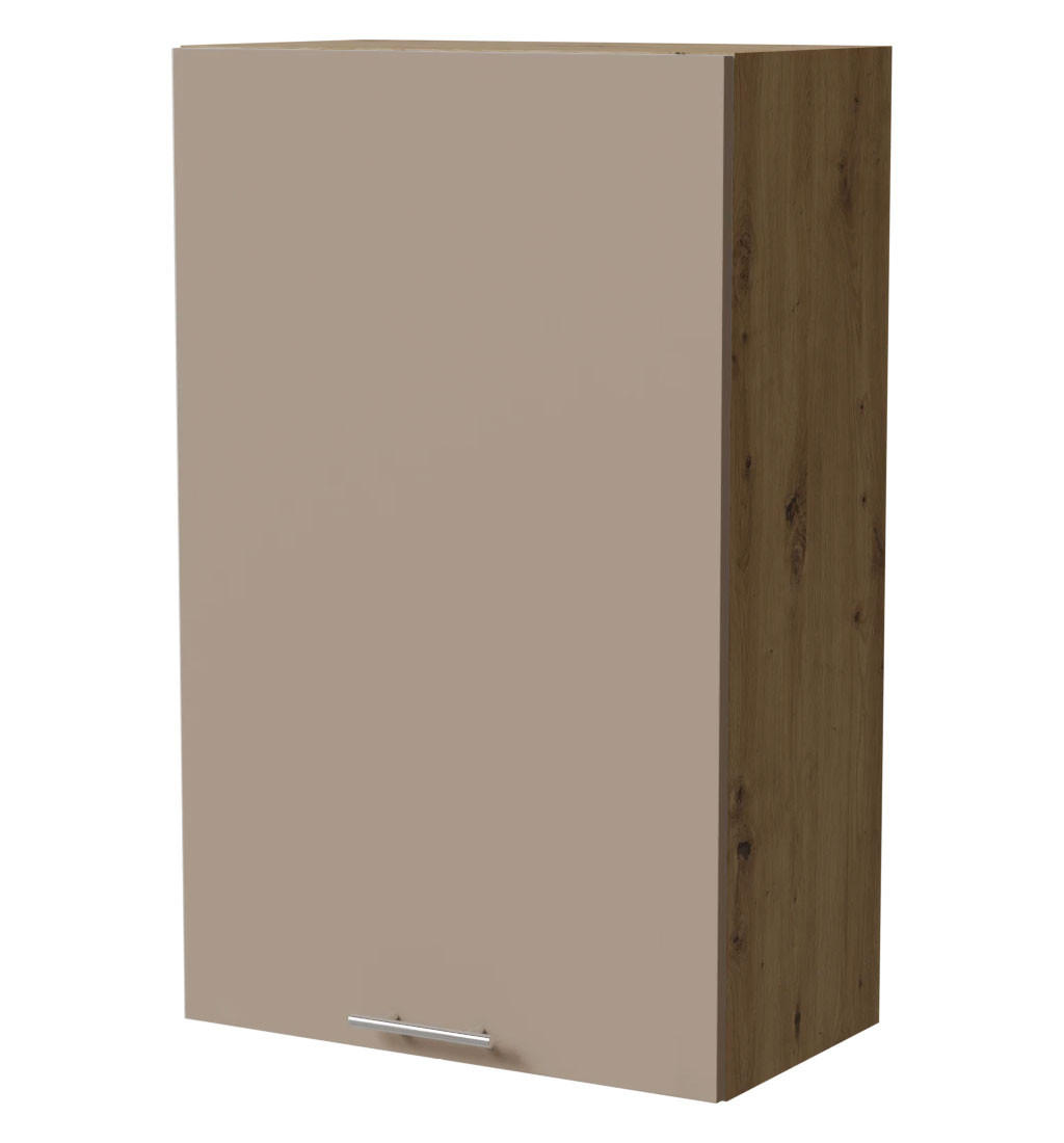 HÄNGESCHRANK Brerra W4/60/1 Eiche Artisan / RAL 1019 graubeige Matt 60 / 32,5 / 96cm - Graubraun/Eiche Artisan, Holz/Holzwerkstoff (60/96/32.5cm) - Feldmann-Wohnen