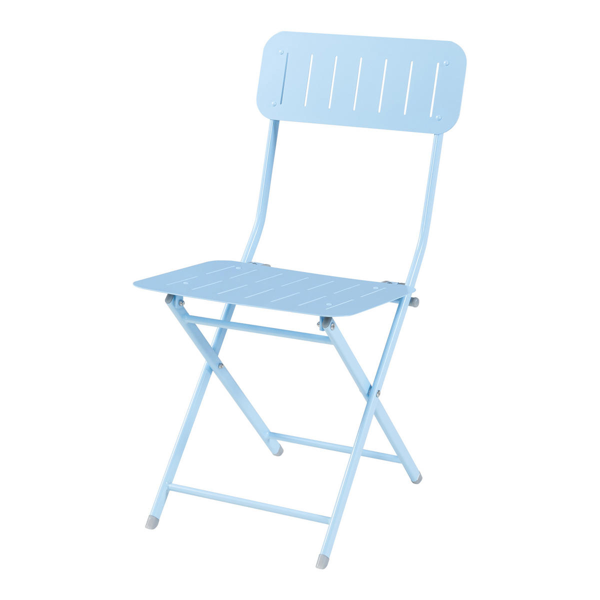 GARTENKLAPPSTUHL-SET 2 TLG. Sande - Hellblau, Metall (42/84.5/50cm) - [en.casa]