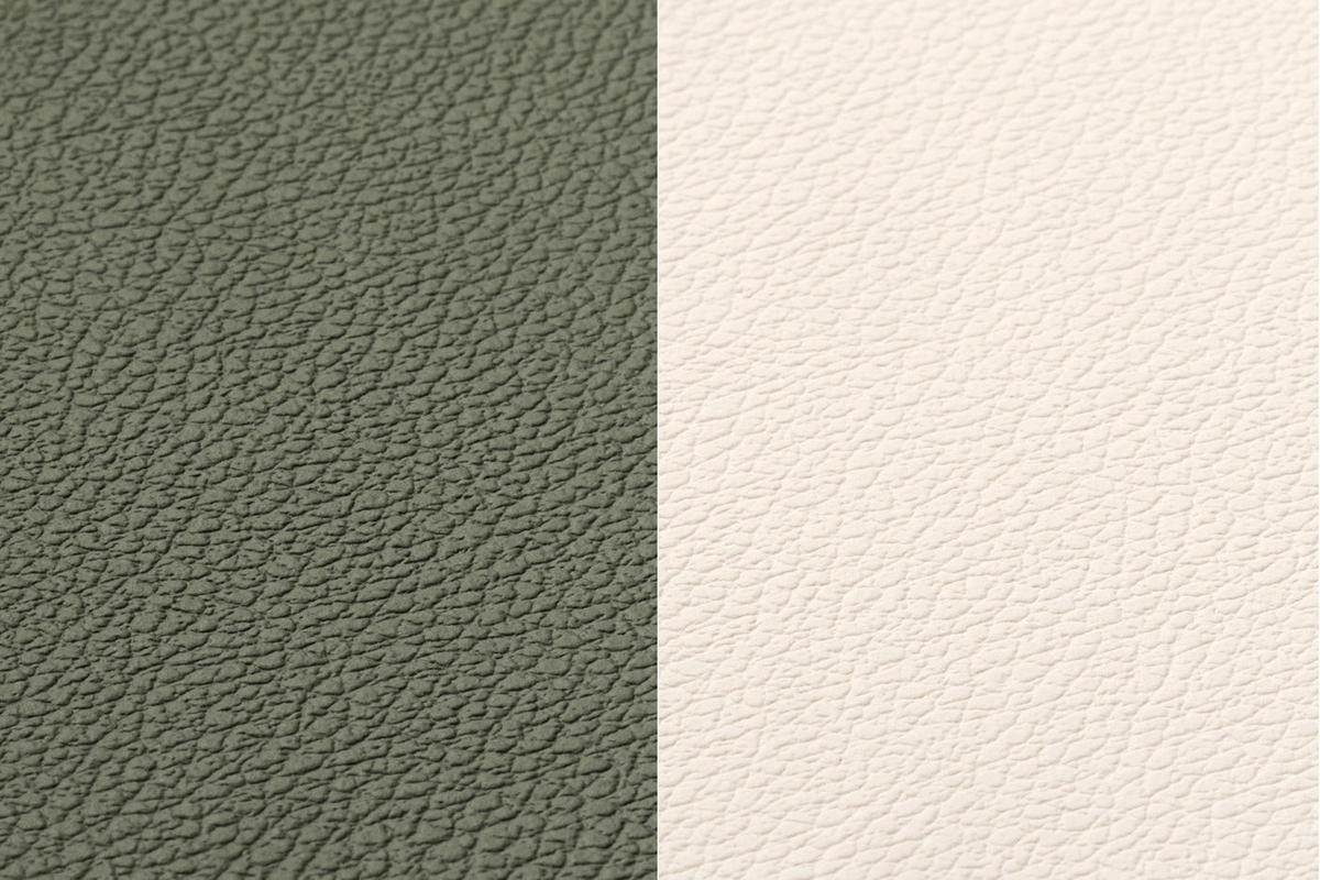 UNTERSETZER - 6er-Set - Recyceltes Leder in Cremeweiß und Graugrün - Weiß, Textil (11/13cm) - Björn