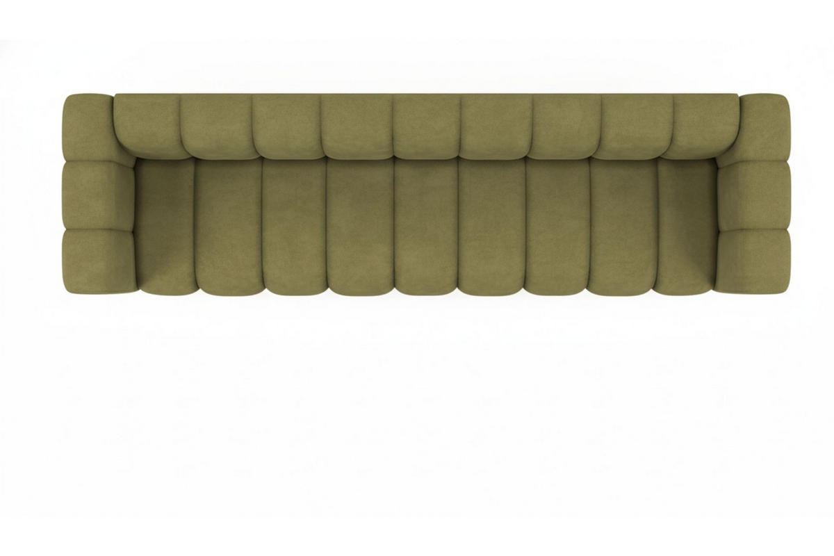 COUCH, Fünfsitzer-Sofa Grand, Veloursstoff Salvador, Olive - Olivgrün, Holz (314/70/87cm) - Kaiser Möbel
