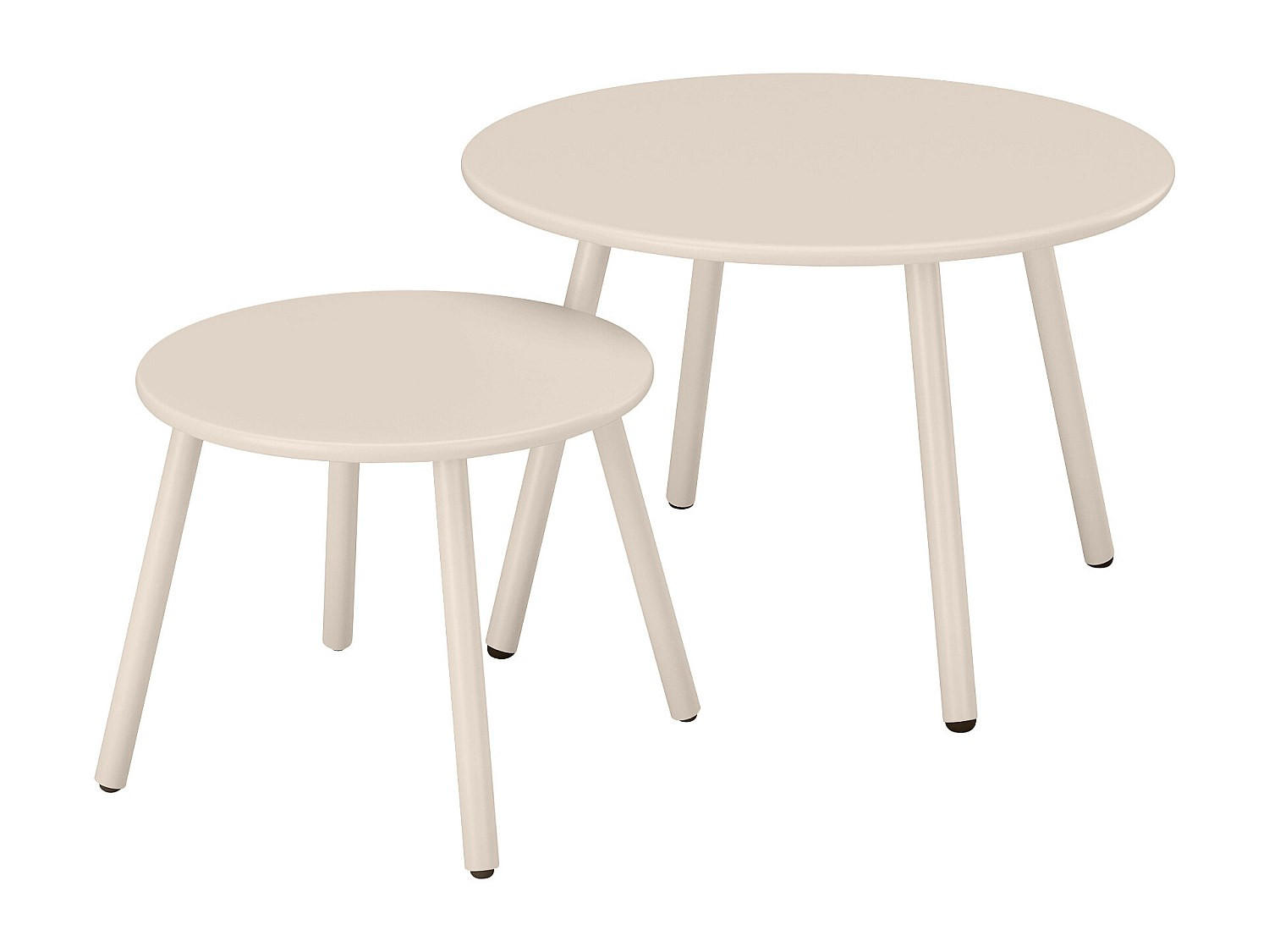 GARTENBEISTELLTISCH 2 Stk. 60cm x 60cm - Stahl - beige - MIRMANDE - Beige, Metall (60/60/34cm) - Vente-Unique