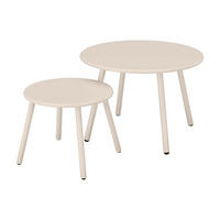 GARTENBEISTELLTISCH 2 Stk. 60cm x 60cm - Stahl - beige - MIRMANDE - Beige, Metall (60/60/34cm) - Vente-Unique