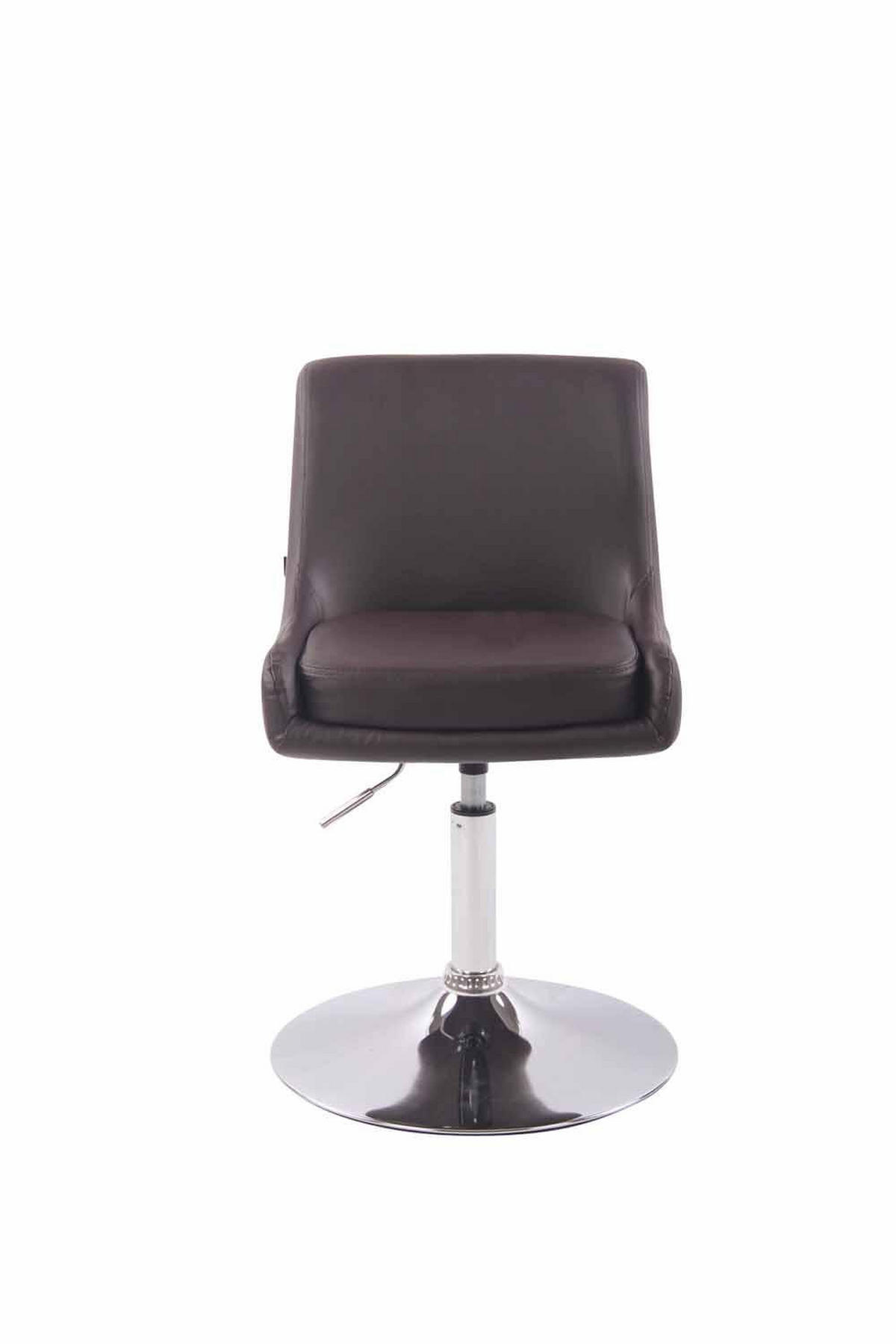 DREHSTUHL Lederlook braun - Chromfarben/Braun, Textil/Metall (43/71/50cm) - CLP