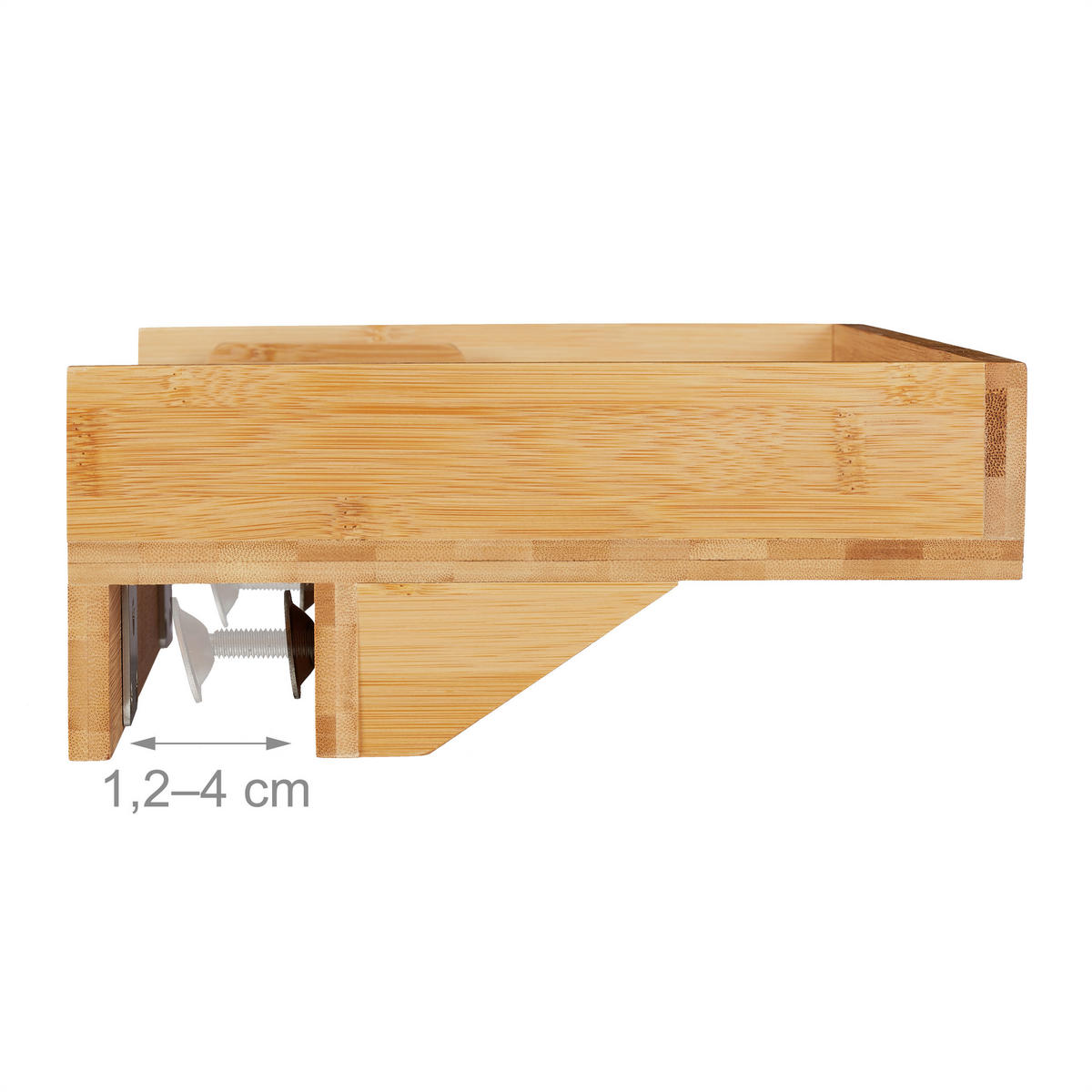 ORGANIZÉR na posteľný stolík - svetlohnedá, kov/drevo - Relaxdays