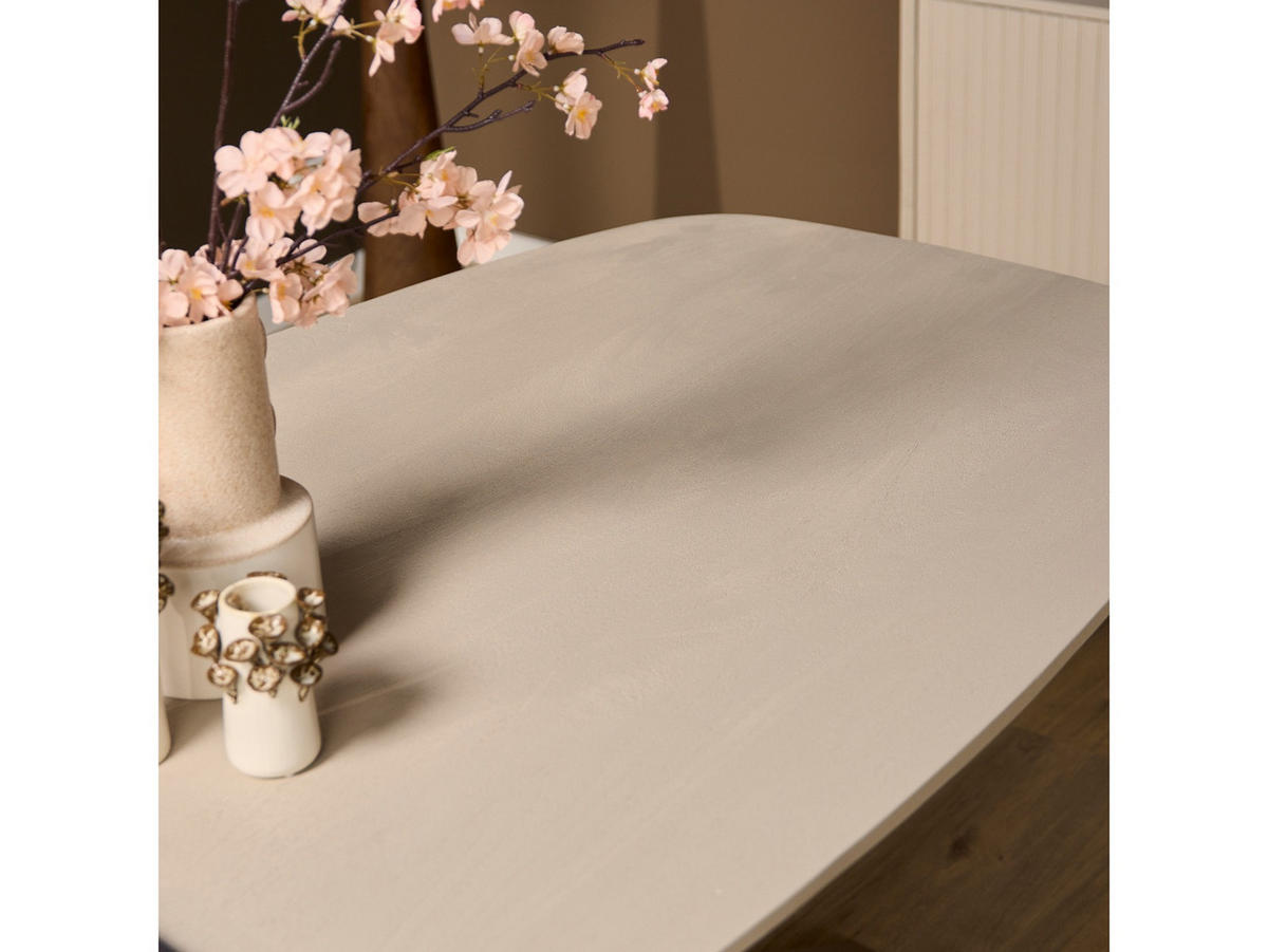 ESSTISCH Dimora Sand | Dänisches Oval 160 cm X 90 cm Sand - Sandfarben, Holz (90/160/76cm) - Villa Möbel