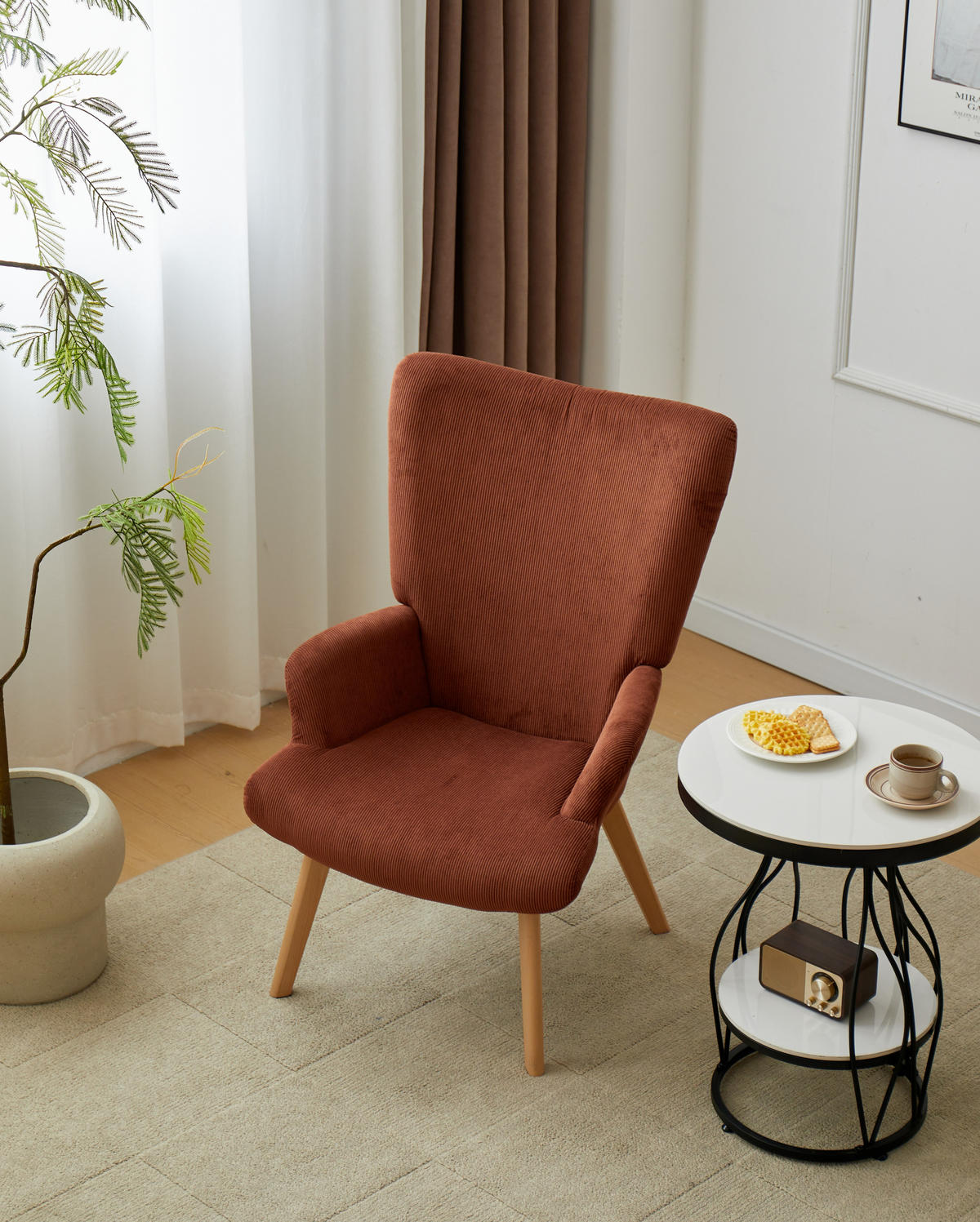 SESSEL Kord Terracotta - Terra cotta, Textil (64/100/74cm) - Nordlys