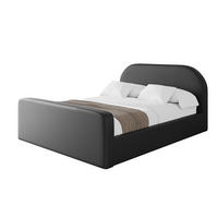 POLSTERBETT mit Bettkasten, Fußteil und Lattenrost, Boxbett mit Matratze H3/H4 - TIVON-Z 140x200 Schwarz Kunstleder - Schwarz Hochglanz, Holzwerkstoff/Textil (140/200cm) - ALTDECOR