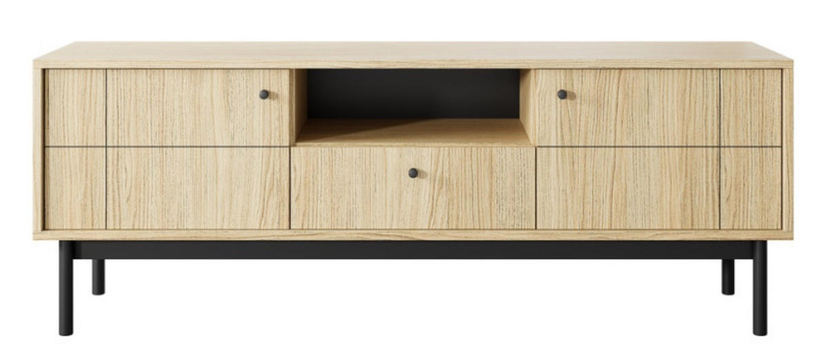 SCHRANK Eiche Linea TV-Schrank - Multicolor, Holzwerkstoff (153.4/56.5/39cm) - Sepro Meble