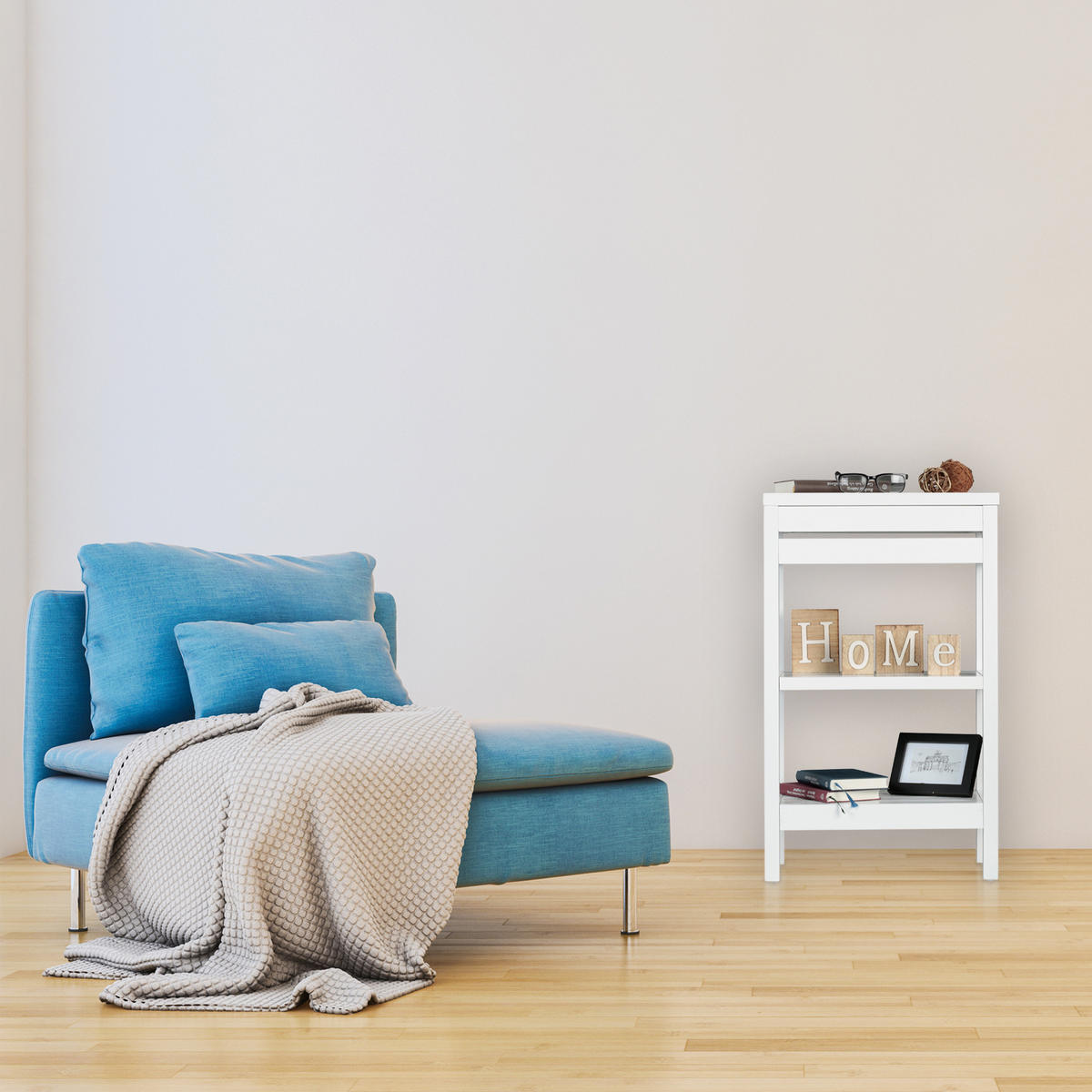 BADREGAL - Weiß, Holz (46/76.5/29.5cm) - Relaxdays