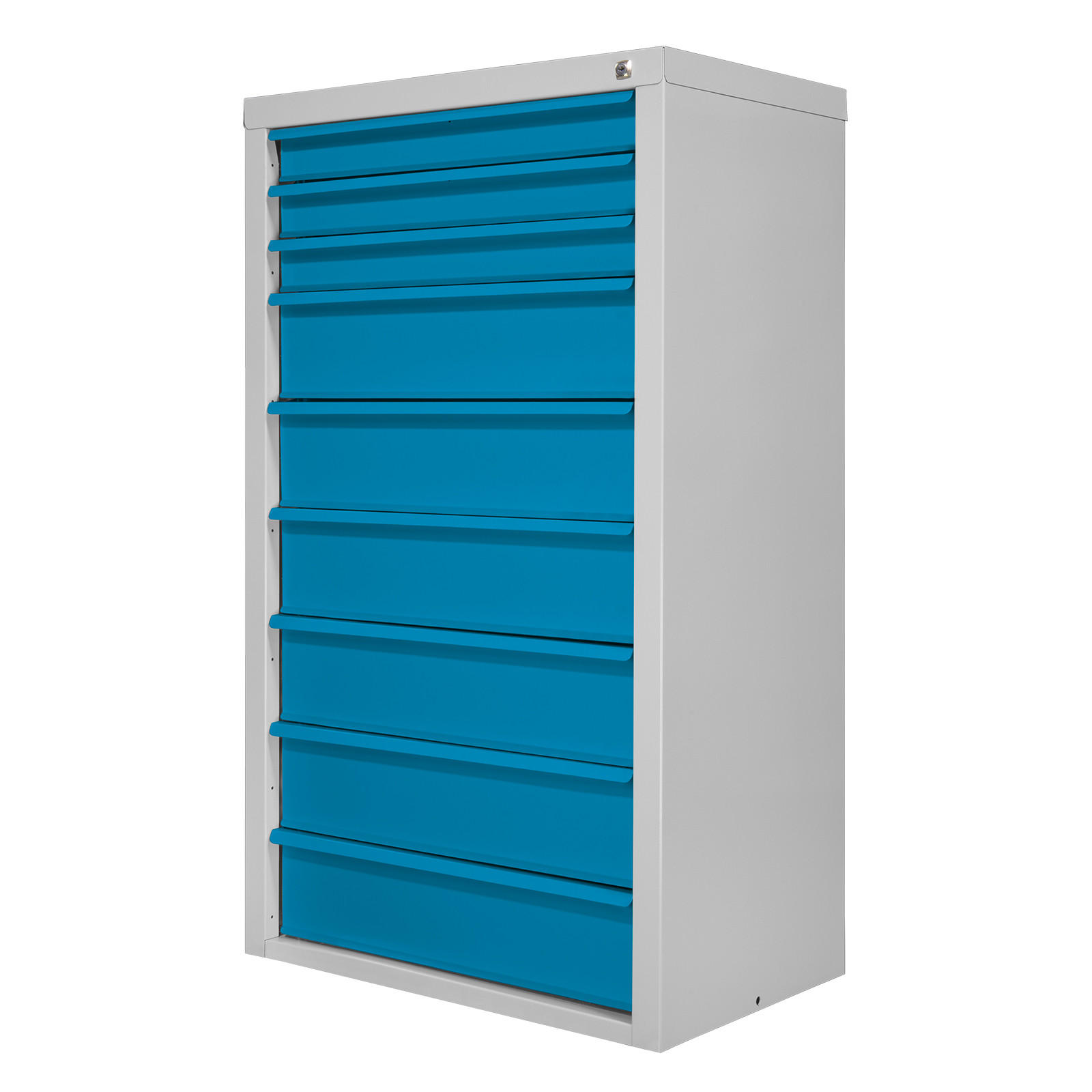 SCHUBLADENSCHRANK Kobra mit 9 Schubladen 120x70x43,5cm Lichtgrau/Lichtblau - Blau/Grau, Metall (70/120/44cm) - PROREGAL