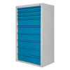 SCHUBLADENSCHRANK Kobra mit 9 Schubladen 120x70x43,5cm Lichtgrau/Lichtblau - Blau/Grau, Metall (70/120/44cm) - PROREGAL