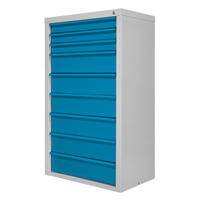 SCHUBLADENSCHRANK Kobra mit 9 Schubladen 120x70x43,5cm Lichtgrau/Lichtblau - Blau/Grau, Metall (70/120/44cm) - PROREGAL