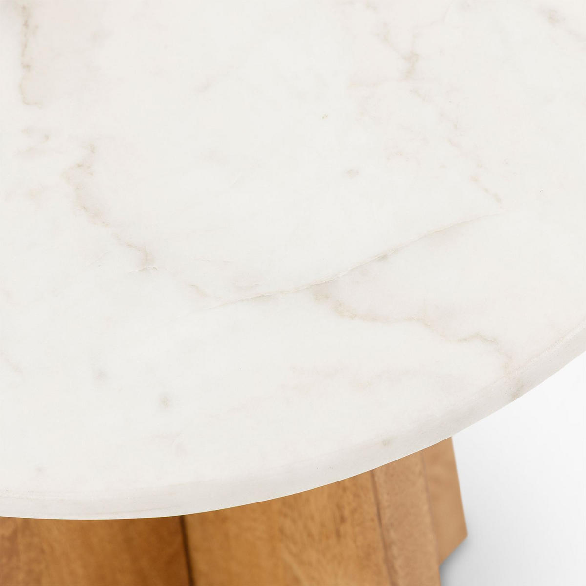 BEISTELLTISCH KERALA weiß/natur - Weiß/Naturfarben, Naturmaterialien/Holz (40/40/51cm) - IDIMEX