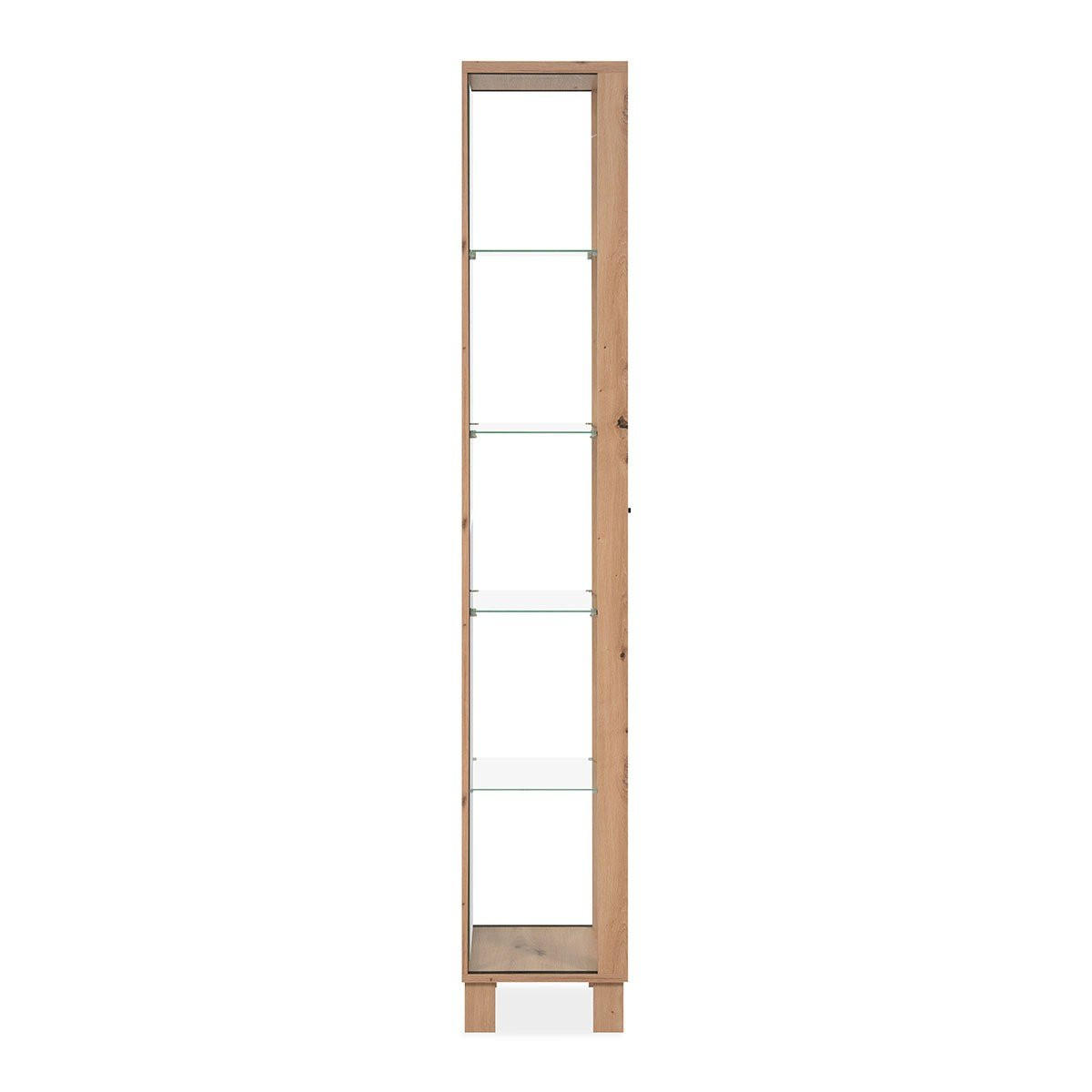 VITRINE 1 Tür und 4 Glasböden - Albi - 33/33/189 cm - Eiche Artisan, Holzwerkstoff (33/189/33cm) - Calicosy