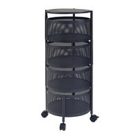 ROLLWAGEN Steigen - Schwarz, Metall (33/74.5/33cm) - [en.casa]