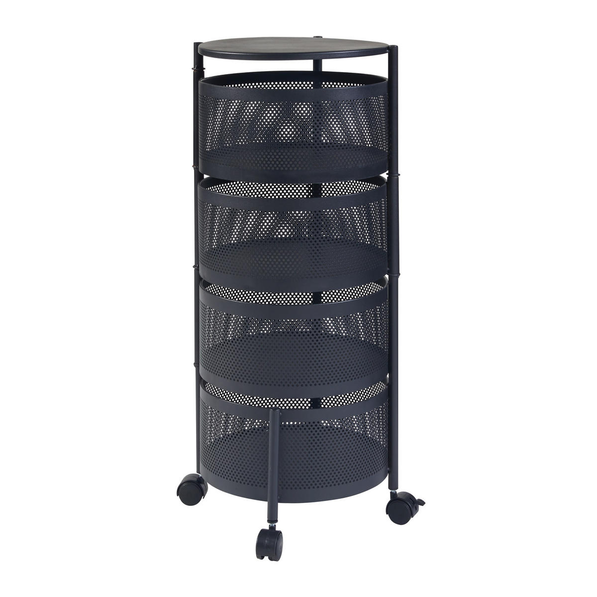 ROLLWAGEN Steigen - Schwarz, Metall (33/74.5/33cm) - [en.casa]