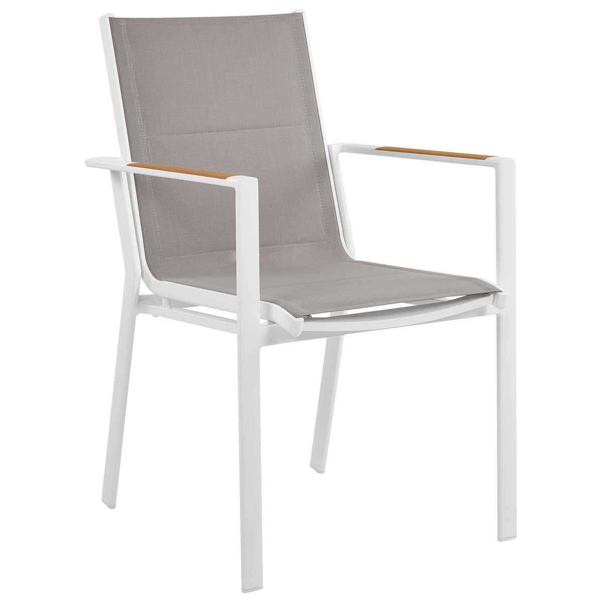 GARTENTISCH-SET 4-Sitzer Weiß Maletto/Busseto - Hellbraun/Beige, Metall - Beliani
