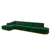 ECKSOFA Ottomane Links IREA-L3-v2 - 413x171x83 cm Grün - Grün, Holzwerkstoff/Textil (413/171cm) - ALTDECOR