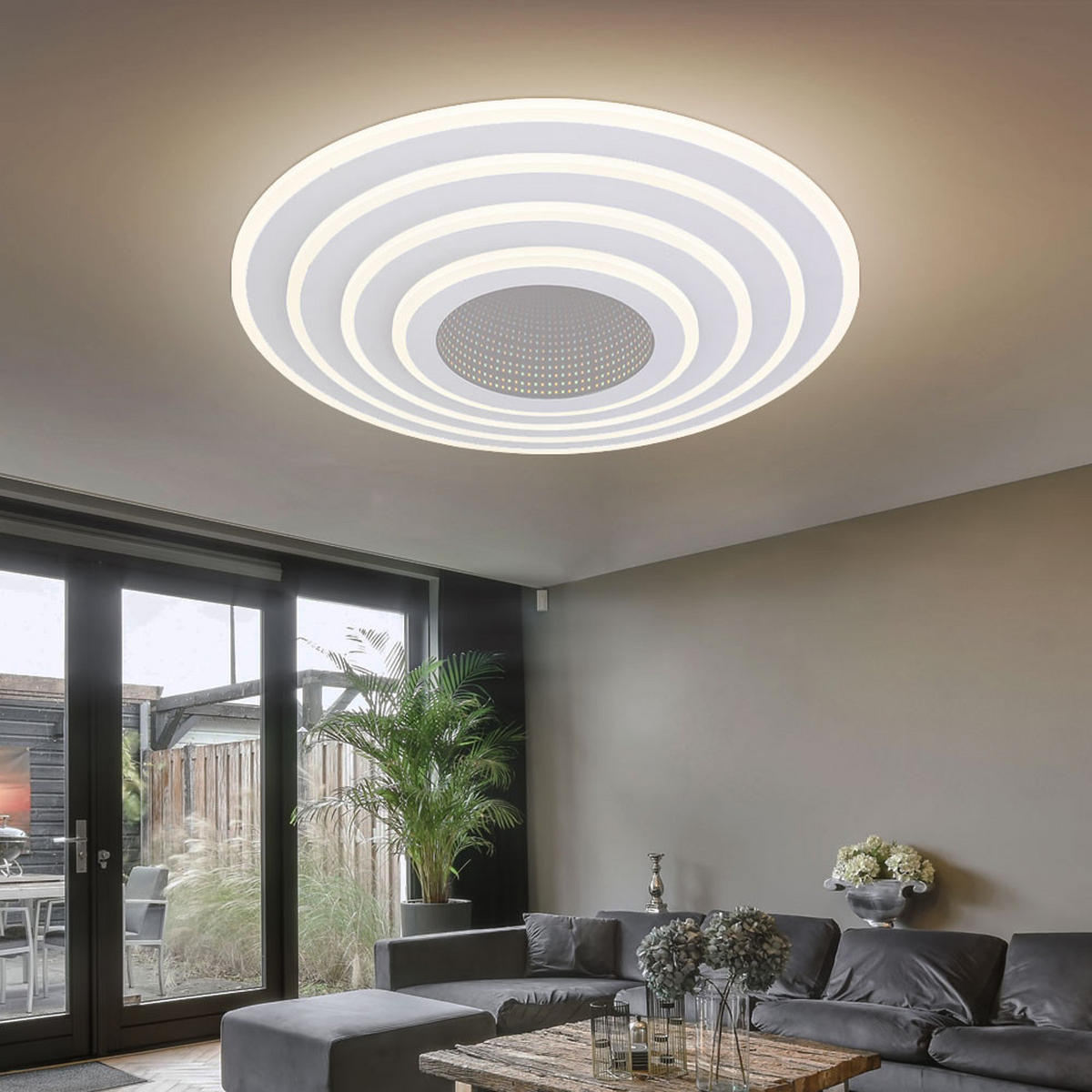 LED DECKENLEUCHTE Metall Weiß Jocelyn - Weiß, Metall (50/50/6.5cm) - Globo Lighting