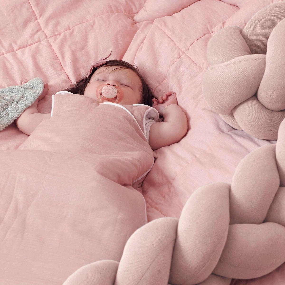 BETTSCHLANGE geflochten Rosa Strick - Rosa, Textil (17/200cm) - nordic coast company