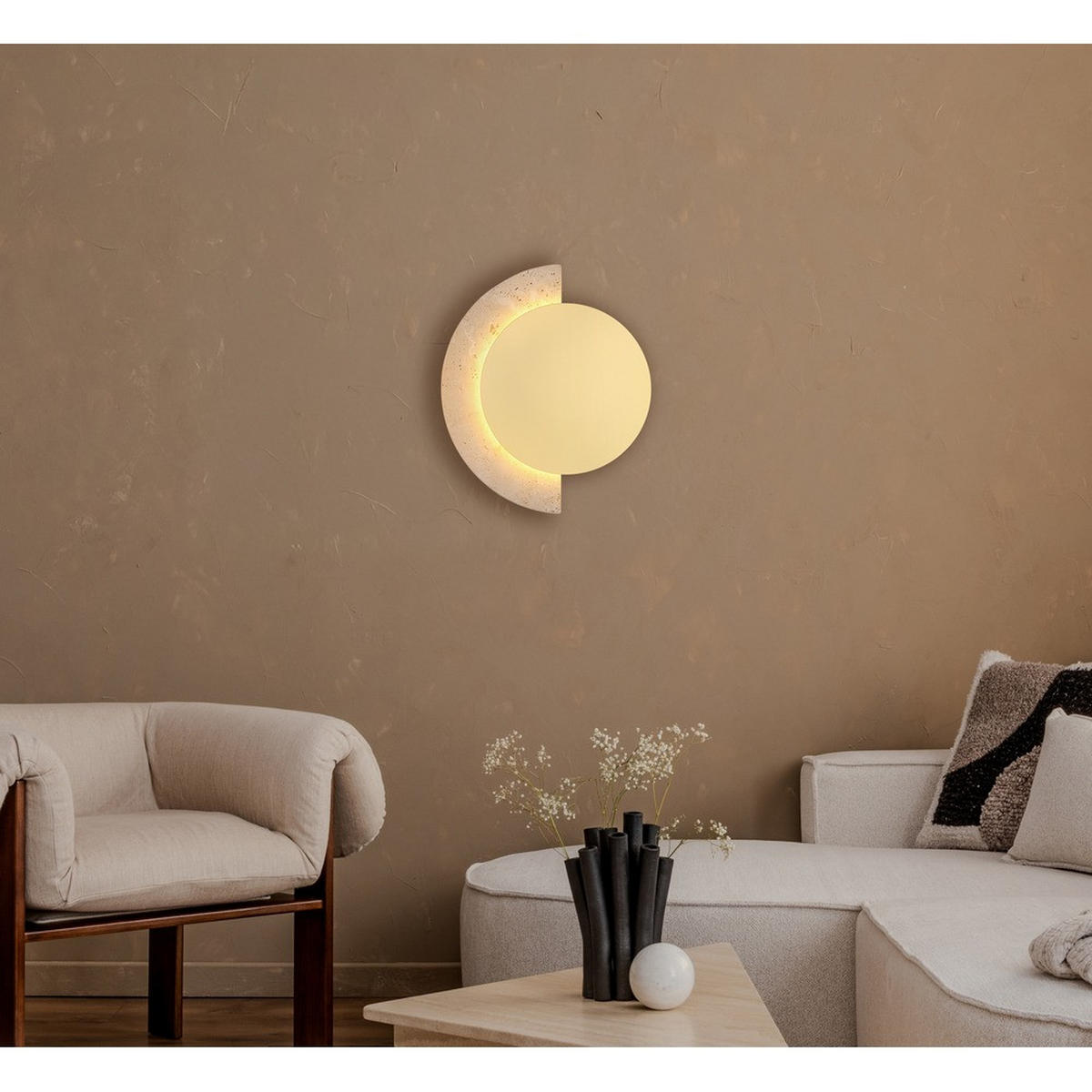 WANDLEUCHTE ROJAS Metall weiß matt, goldfarben matt, LED - Weiß, Metall (27.5/30/3.5cm) - Globo Lighting