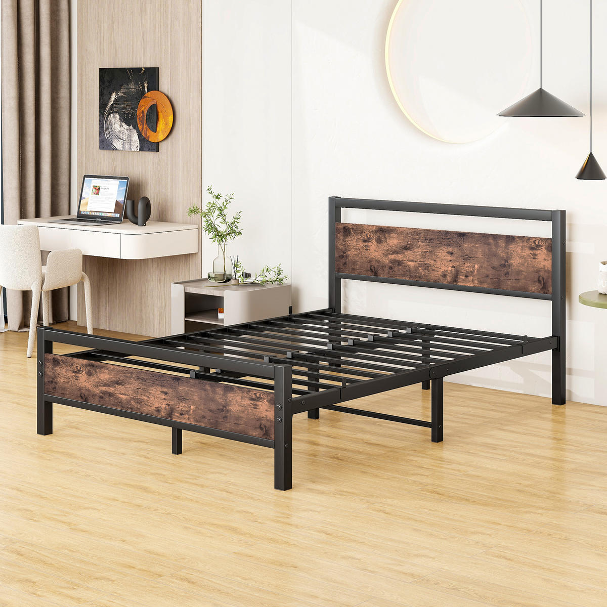 METALLBETT 140/190 cm DE-33024 mit Lattenrost und Stauraum Braun - Braun, Metall (140/190cm) - ComfortXL