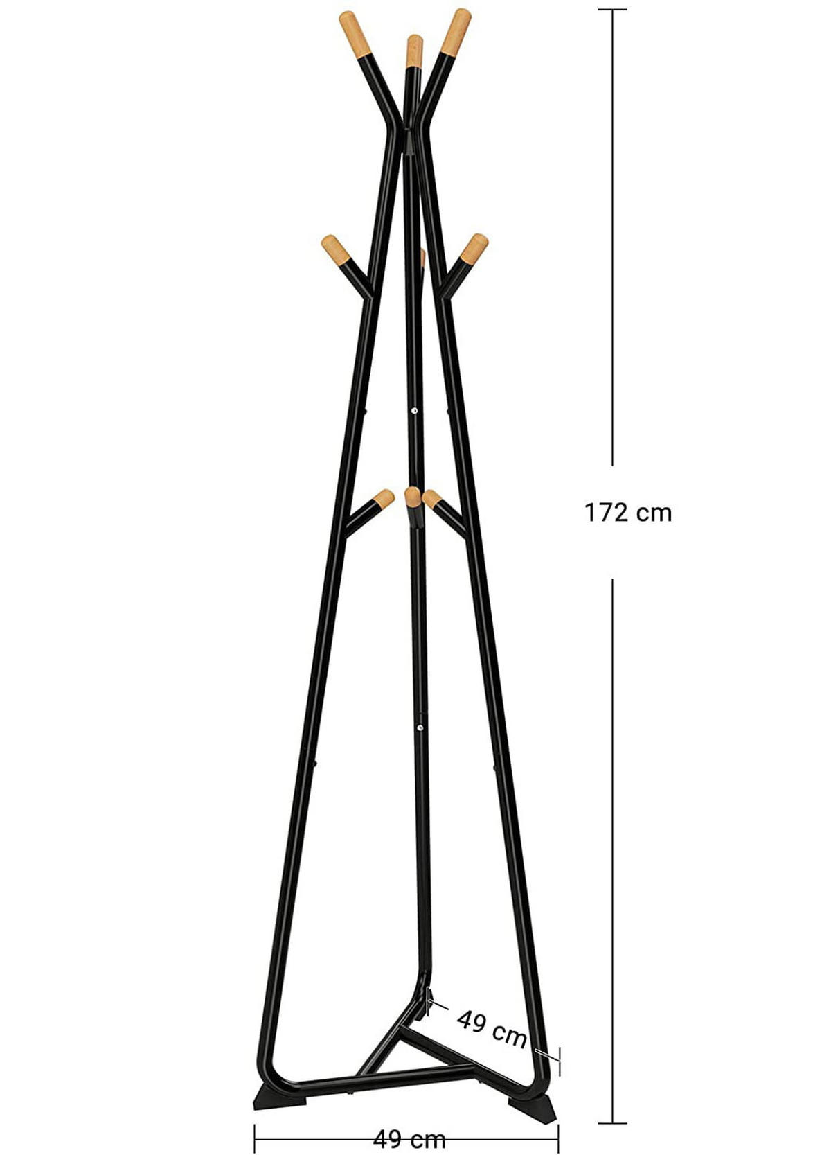 GARDEROBENSTÄNDER - Schwarz, Metall (49/172/49cm) - Mat-Haus