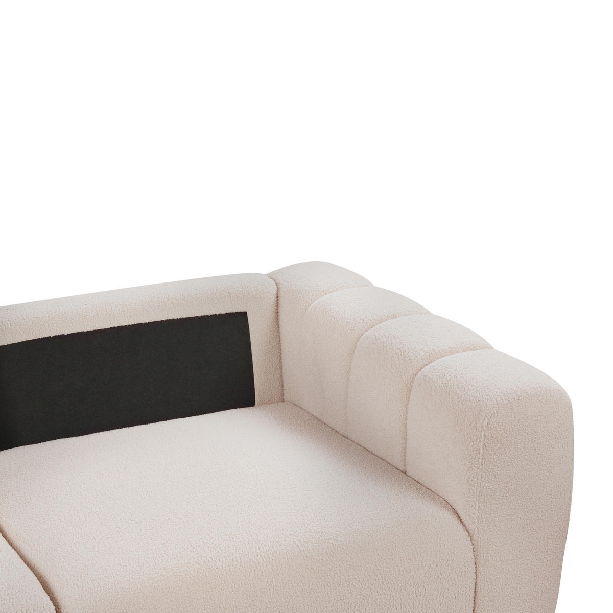 MODULSOFA 2-Sitzer Bouclé Beige Kivvik - Beige, Textil (204/80/100cm) - Beliani